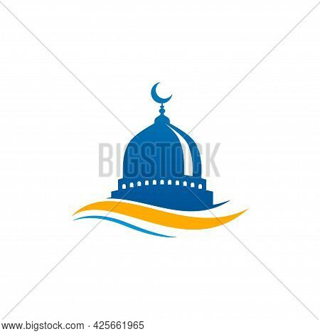 Dome Mosque Icon Silhouette Logo Vector Illustration Design Template