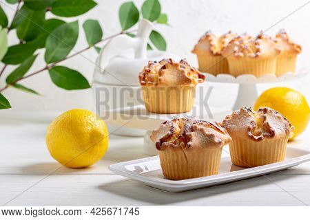 Soffioni With Ricotta Are A Typical Dessert Of Abruzzo. Concept Of Sweet And Easter National Pastrie