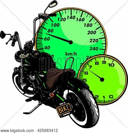 Vector Custom Bike Motorcycle Graphic Poster Illustration.