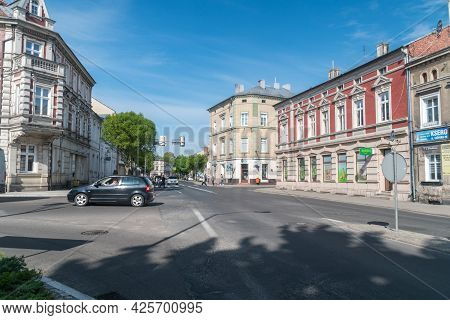 Swiebodzin, Poland - June 1, 2021: Street In City Center Of Swiebodzin.