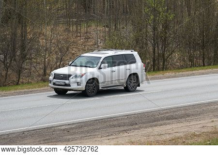 Ruzayevsky District, Mordovia, Russia - May 08, 2021: The Lexus Lx On The Intercity Road.