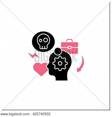 Stress Management Glyph Icon.controlling Person Stress Level. Avoid Stressful Situations. Conflict M
