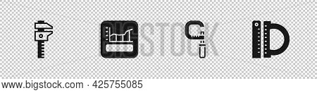 Set Calliper Or Caliper And Scale, Graph, Schedule, Chart, Diagram, Micrometer And Protractor Ruler 