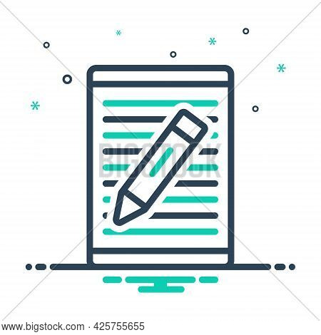Mix Icon For Article Writing Document Scripture Discourse Paragraph