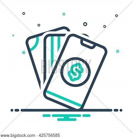 Mix Icon For Payment Salary Pay Wage Emolument Pay-packet Hand Mobile