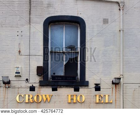 Leeds, West Yorkshire - 17 June 2021: The Derelict Crown Hotel Soon To Be Redeveloped As Part Of The