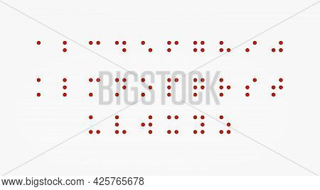 Braille Dots Alphabet For Visually Impaired. Formed Out Of Red Spheres, English Alphabet, 3d Render