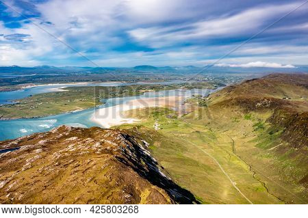 Aerial View Of Maghera And Ardara From Slieve Tooey In County Donegal - Ireland