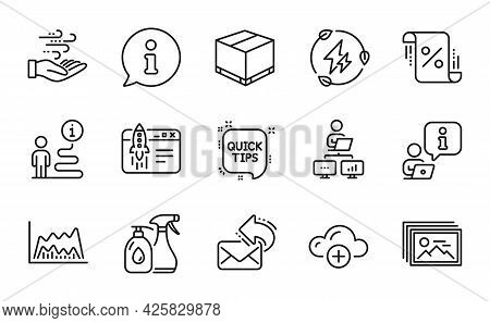 Business Icons Set. Included Icon As Trade Chart, Start Business, Cleaning Liquids Signs. Wind Energ