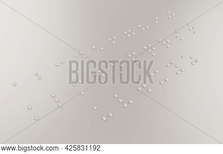 English Braille Dots Alphabet For Visually Impaired. Metal Dots, 3d Render
