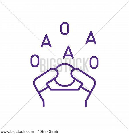 Troubles With Producing Words, Phrases Rgb Color Icon. Dyslexia Disorder. Child Speech Development. 