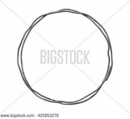 Kinked Industry Wire Circle (with Clipping Path) Isolated On White Background