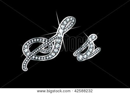 Script Diamond Bling Ss Letters