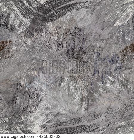 Seamless Abstract Painted Brushed Texture. Spikey Material Pattern Background. Grunge Rough Colour W