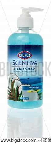 Winneconne, Wi - 5 July 2021:  A Package Of Clorox Scentiva Hand Soap On An Isolated Background
