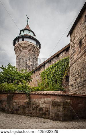 Scenic view with Sinwell tower in Nuremberg Castle, Germany