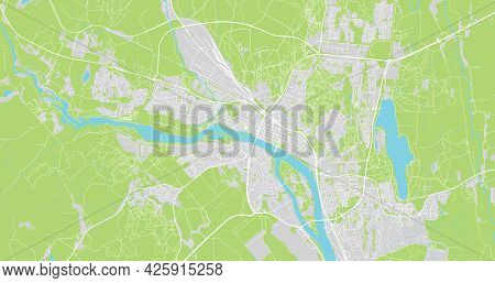 Urban Vector City Map Of Umea, Sweden, Europe