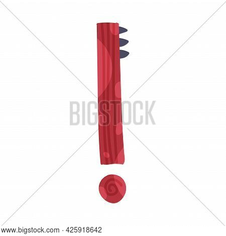 Dino Exclamation Mark With Spikes As Punctuation Sign Vector Illustration