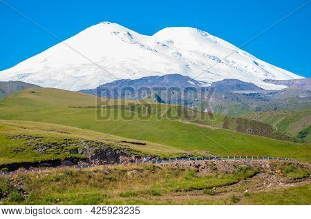 Landscape With A View Of Mount Elbrus, Kabardino-balkar Republic