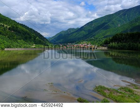Malaia Dam lake in the Carpathians, Romania, Europe