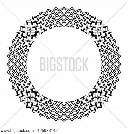 Abstract Eometric Circle Pattern For Decorative Round Frame. Vector Art.