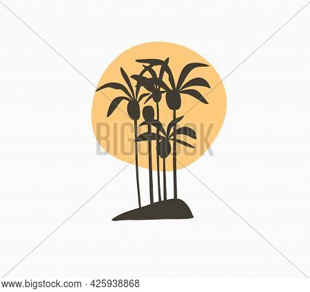 Hand Drawn Vector Abstract Stock Graphic Summer Time Cartoon, Minimalistic Illustrations Logo Elemen