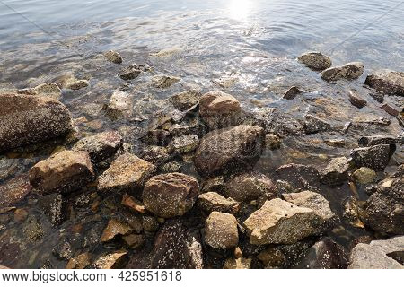 Stones Rock In Sea On Beach Nature Ocean