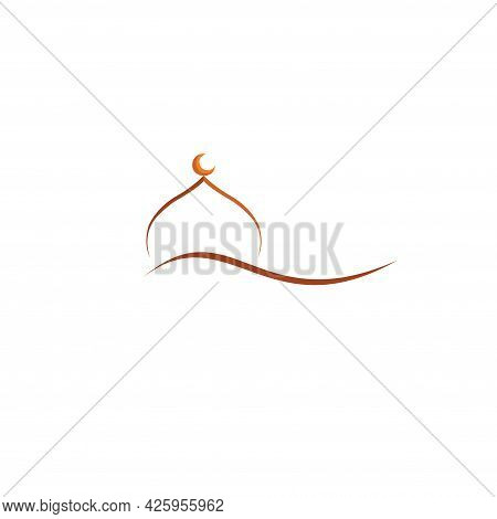 Mosque Vector. Symbolizes Place Of Worship For Muslims