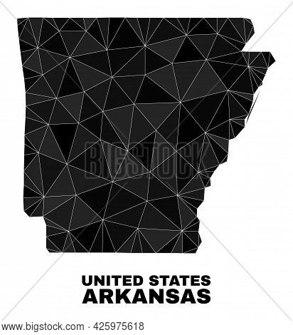 Low-poly Arkansas State Map. Polygonal Arkansas State Map Vector Combined From Random Triangles. Tri