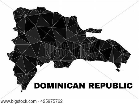 Low-poly Dominican Republic Map. Polygonal Dominican Republic Map Vector Combined Of Chaotic Triangl