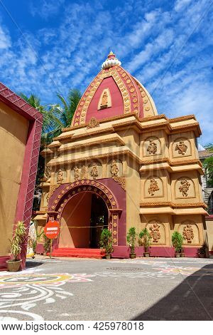 Picture Of Decorated Durga Puja Pandal, Durga Puja Is Biggest Religious Festival Of Hinduism. Shot A