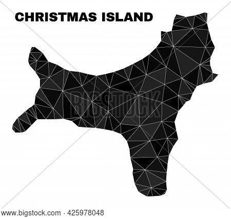 Low-poly Christmas Island Map. Polygonal Christmas Island Map Vector Constructed Of Chaotic Triangle