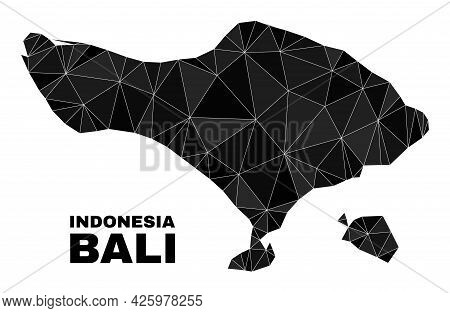 Low-poly Bali Map. Polygonal Bali Map Vector Constructed Of Scattered Triangles. Triangulated Bali M