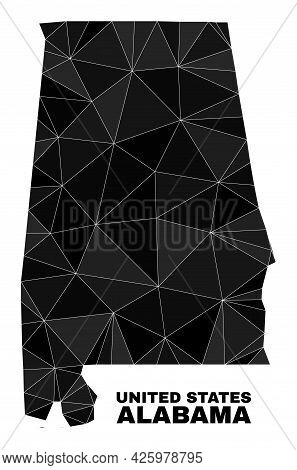 Low-poly Alabama State Map. Polygonal Alabama State Map Vector Is Combined From Chaotic Triangles. T