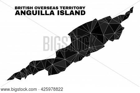 Lowpoly Anguilla Island Map. Polygonal Anguilla Island Map Vector Is Combined Of Scattered Triangles