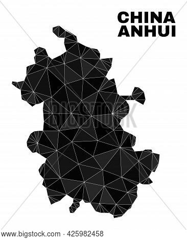 Lowpoly Anhui Province Map. Polygonal Anhui Province Map Vector Is Constructed From Randomized Trian