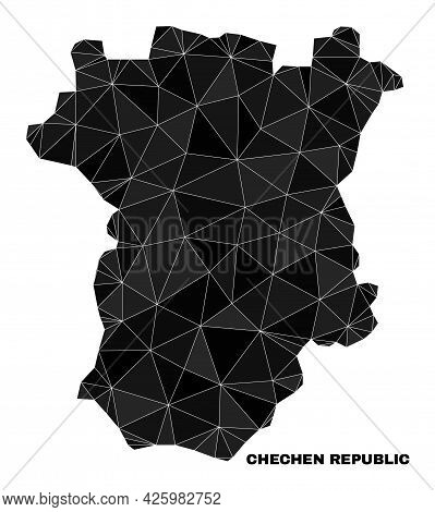 Low-poly Chechen Republic Map. Polygonal Chechen Republic Map Vector Designed With Random Triangles.