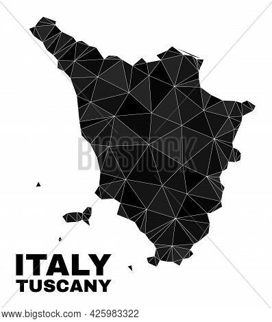 Lowpoly Tuscany Region Map. Polygonal Tuscany Region Map Vector Designed With Random Triangles. Tria