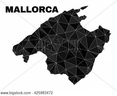Low-poly Mallorca Map. Polygonal Mallorca Map Vector Is Designed With Chaotic Triangles. Triangulate
