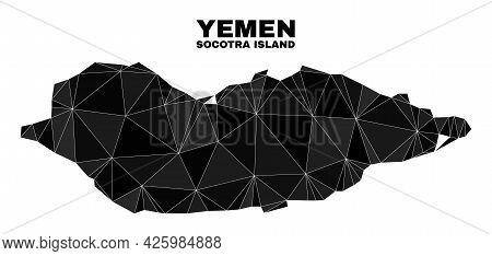 Low-poly Socotra Island Map. Polygonal Socotra Island Map Vector Is Combined With Scattered Triangle