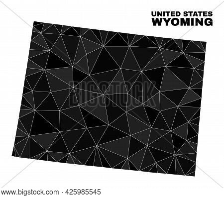 Low-poly Wyoming State Map. Polygonal Wyoming State Map Vector Is Designed From Chaotic Triangles. T