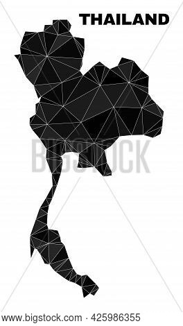 Lowpoly Thailand Map. Polygonal Thailand Map Vector Constructed With Scattered Triangles. Triangulat