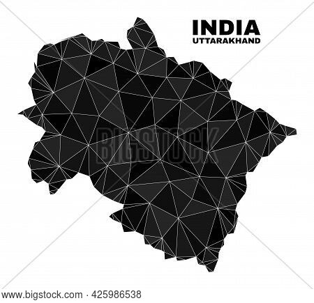 Lowpoly Uttarakhand State Map. Polygonal Uttarakhand State Map Vector Is Combined Of Scattered Trian