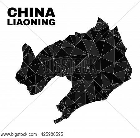 Low-poly Liaoning Province Map. Polygonal Liaoning Province Map Vector Is Designed With Scattered Tr