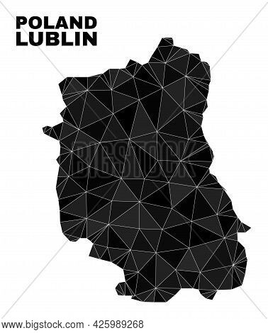 Low-poly Lublin Voivodeship Map. Polygonal Lublin Voivodeship Map Vector Designed With Random Triang