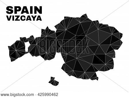 Low-poly Vizcaya Province Map. Polygonal Vizcaya Province Map Vector Combined From Randomized Triang