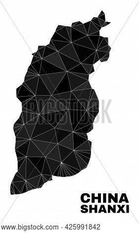 Lowpoly Shanxi Province Map. Polygonal Shanxi Province Map Vector Constructed With Scattered Triangl