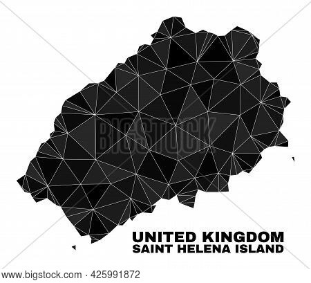 Lowpoly Saint Helena Island Map. Polygonal Saint Helena Island Map Vector Combined From Randomized T