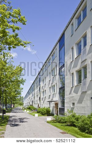 Apartment building on a sunny day