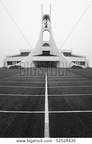 Iceland. Snaefellnes Peninsula. Stykkisholmskirkja Church.